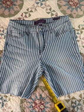 Gloria Vanderbilt Blue & White Striped Jean Shorts